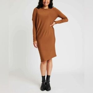 Kit and Ace Brown Wave Asymmetrical Dress US XS
